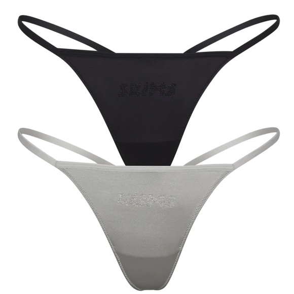 SKIMS Other - NWOT Skims Satin Rhinestone T-String Thong